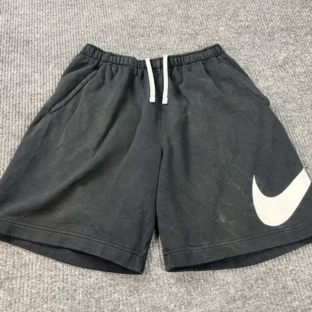 Nike Shorts Adult Medium Black French Terry Sweat Swoosh Logo